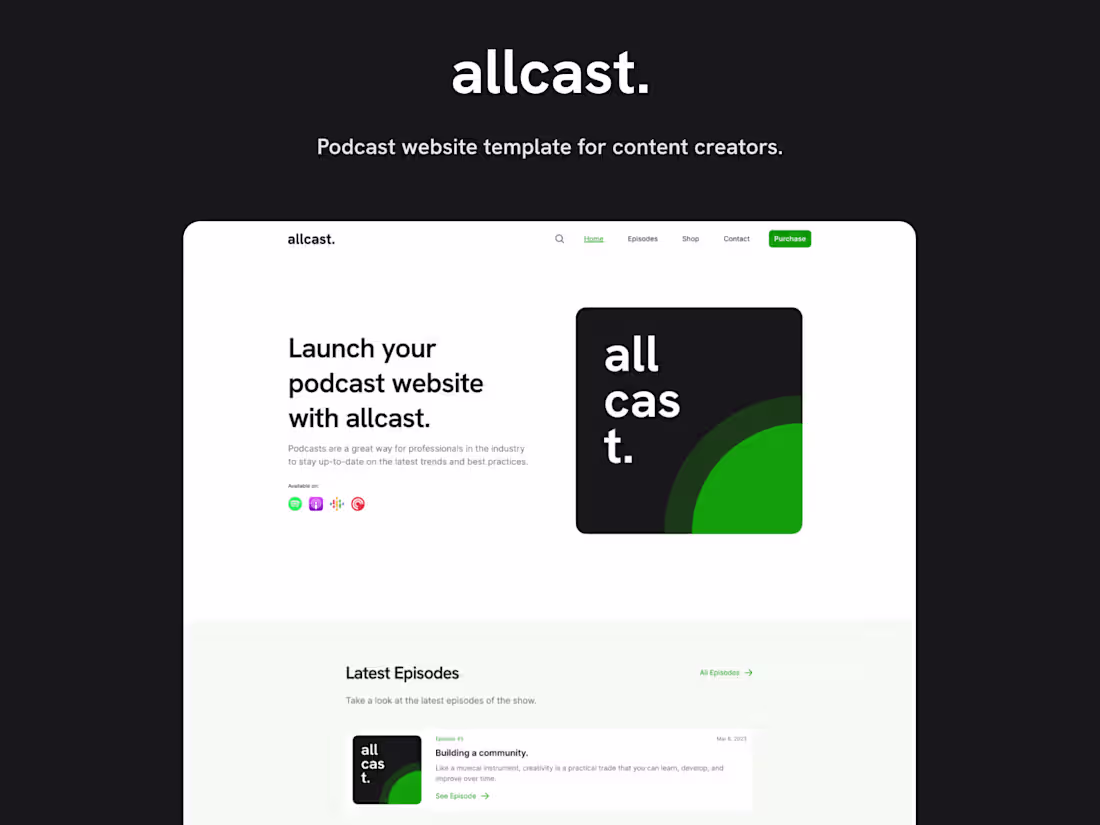 Cover image for allcast - Framer Template