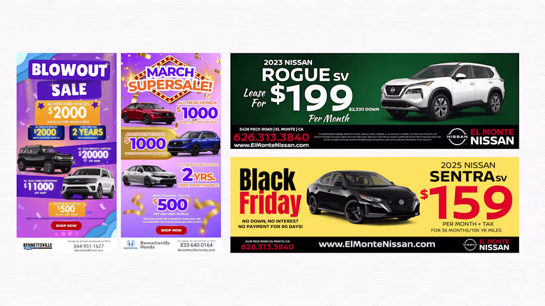 Cover image for Transforming Auto Promotions: Stunning Dealership Ad Designs