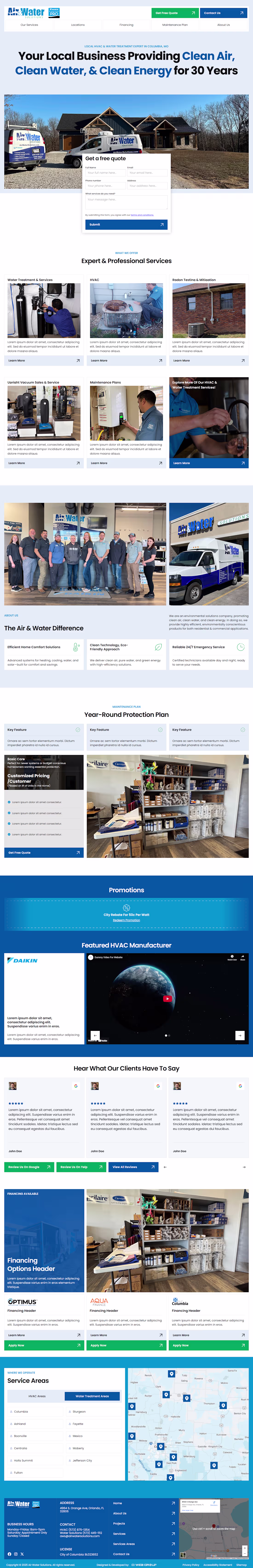 Cover image for Air & Water Solutions Homepage Development