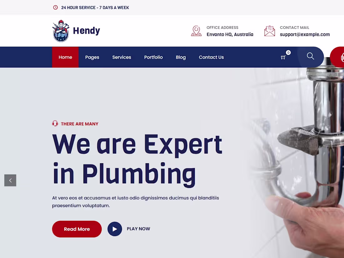 Cover image for Design plumbing, roofing, hvac, pressure, construction website