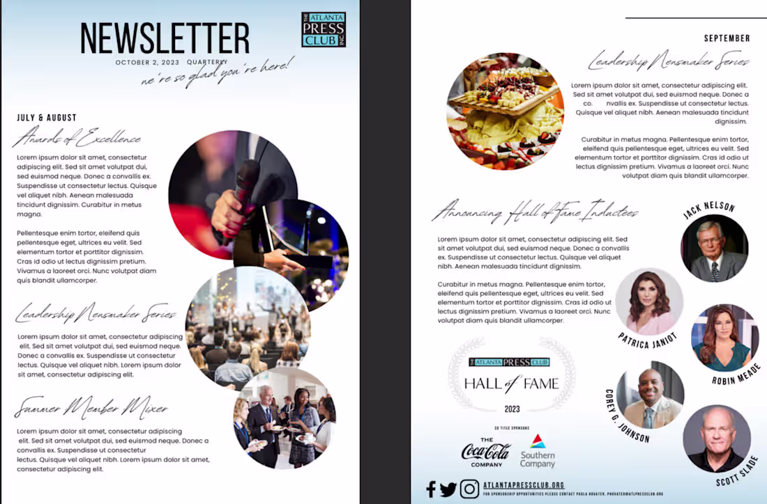 Cover image for Redesigned the quarterly newsletter for Atlanta