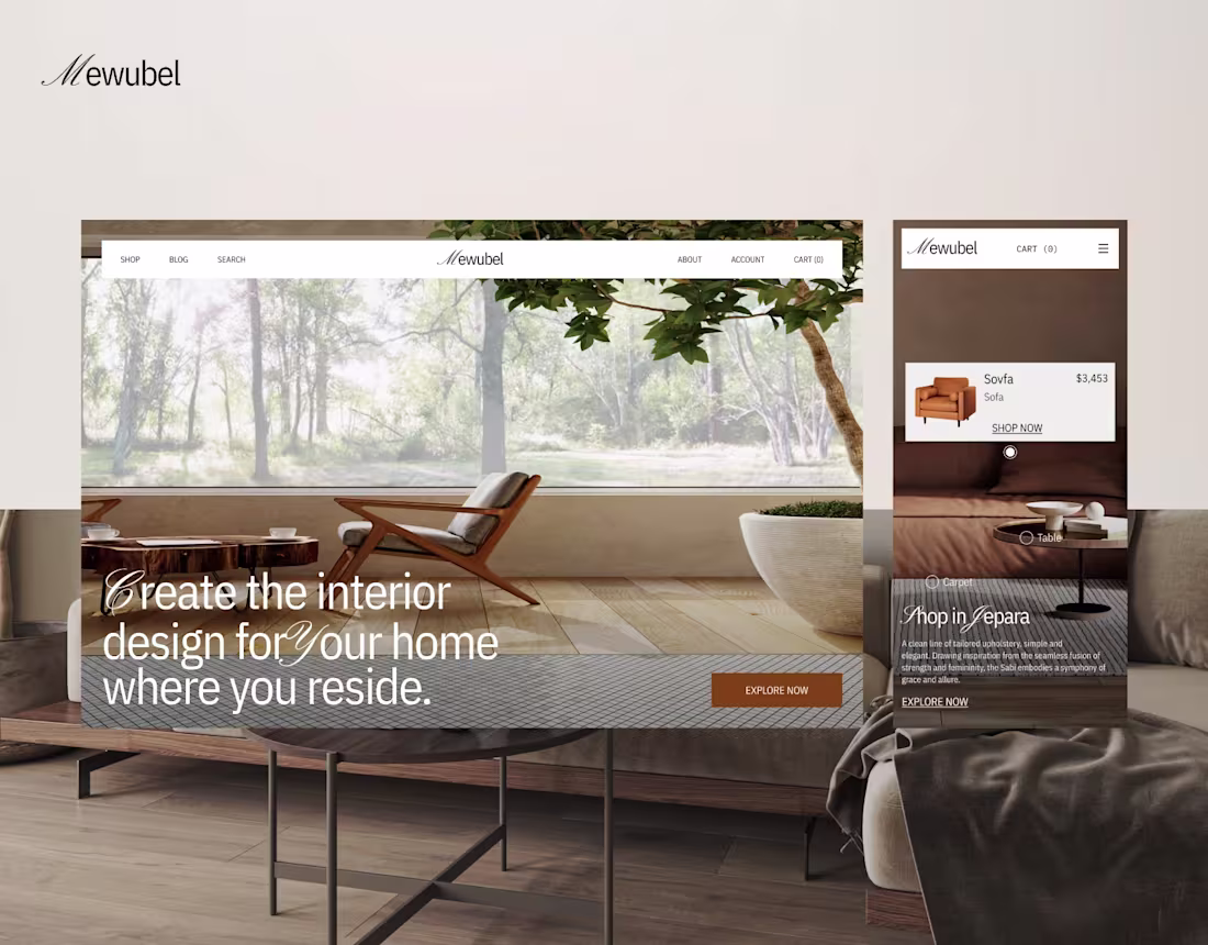 Cover image for Mewubel - Furniture & Interior Design Store Website