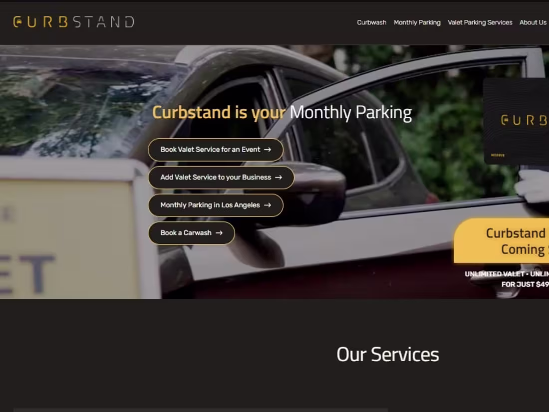 Cover image for Curbstand is a full-service parking