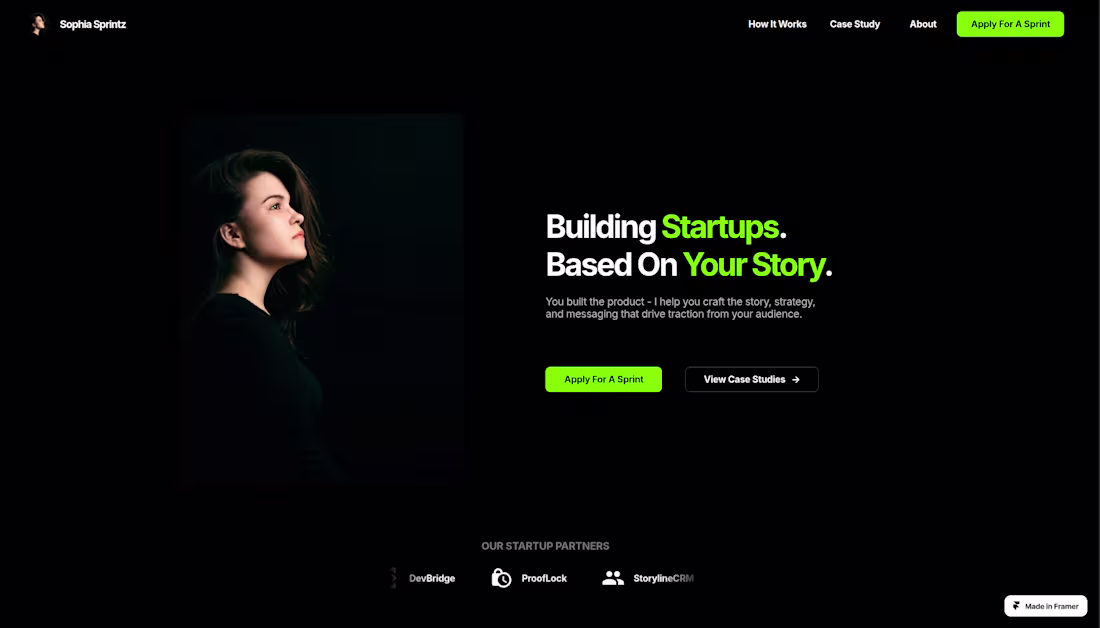 Cover image for Landing page made for Startup Founders. Made with a personal...