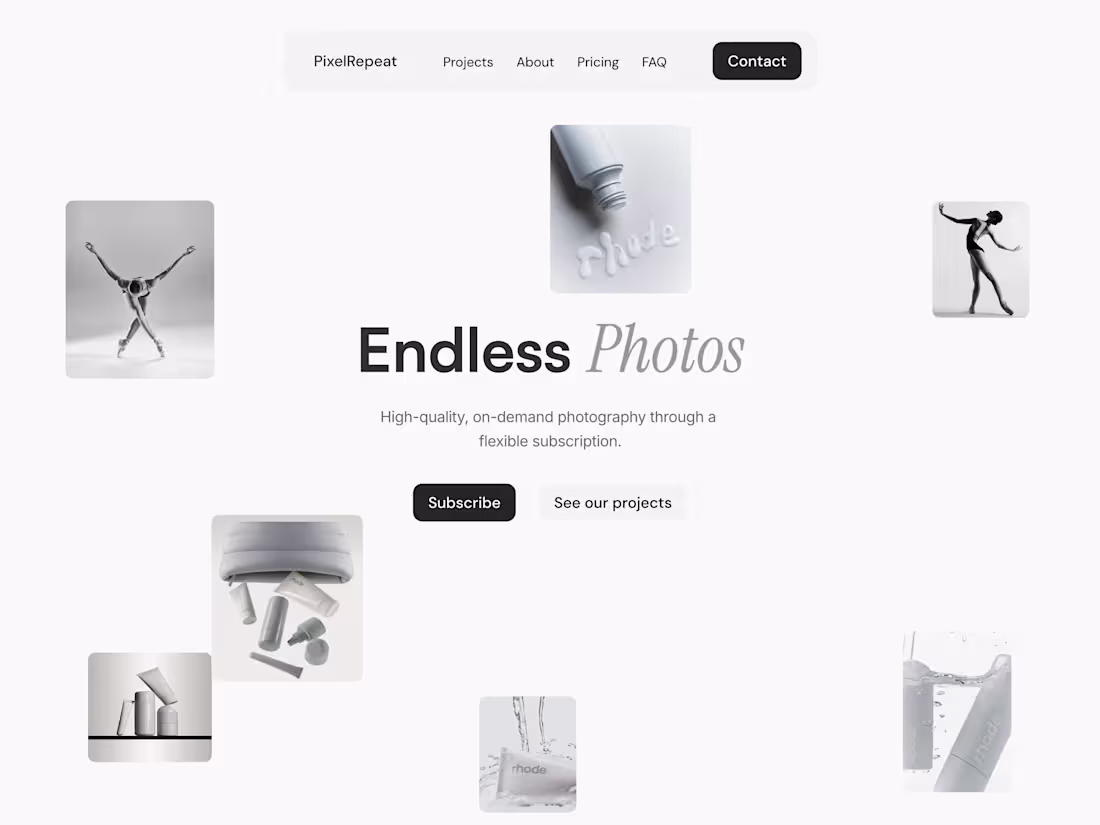 Cover image for PixelRepeat - Landing page design & Framer development
