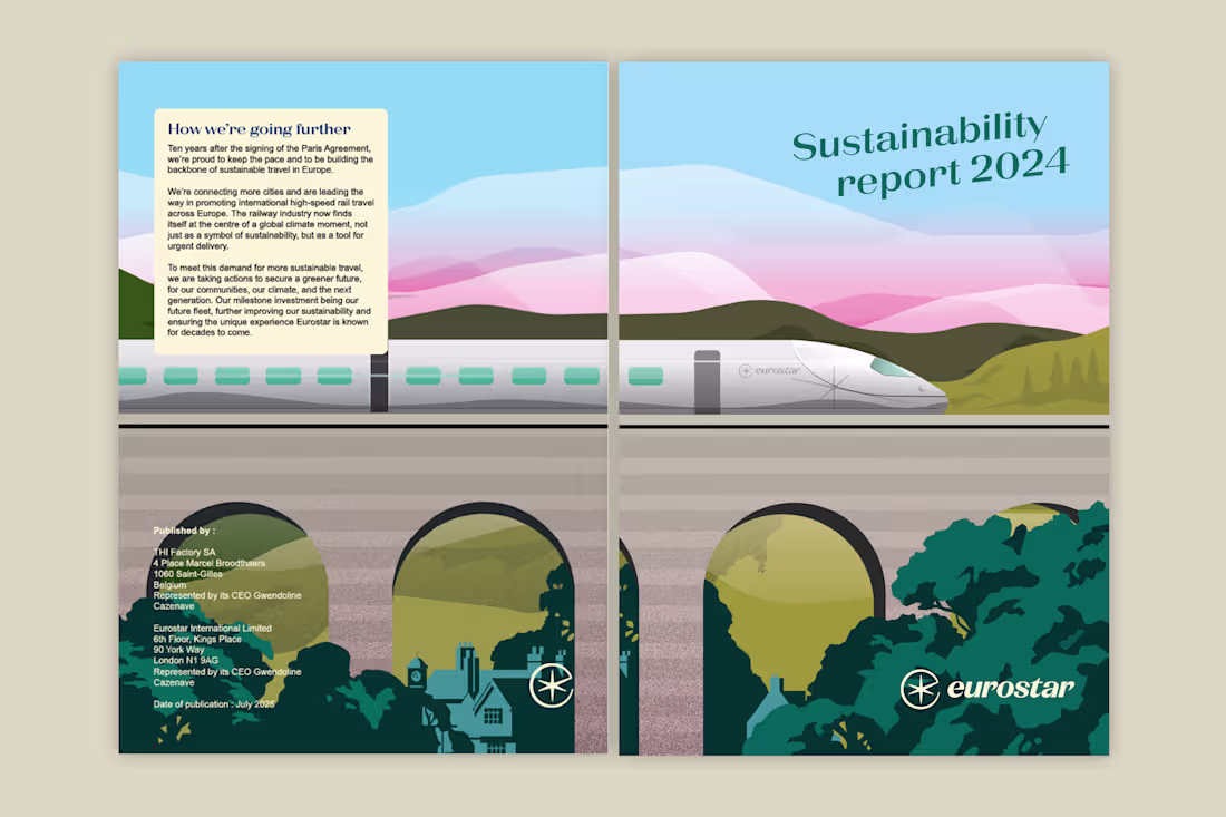 Cover image for Eurostar Sustainability Report 2024 | Editorial Design