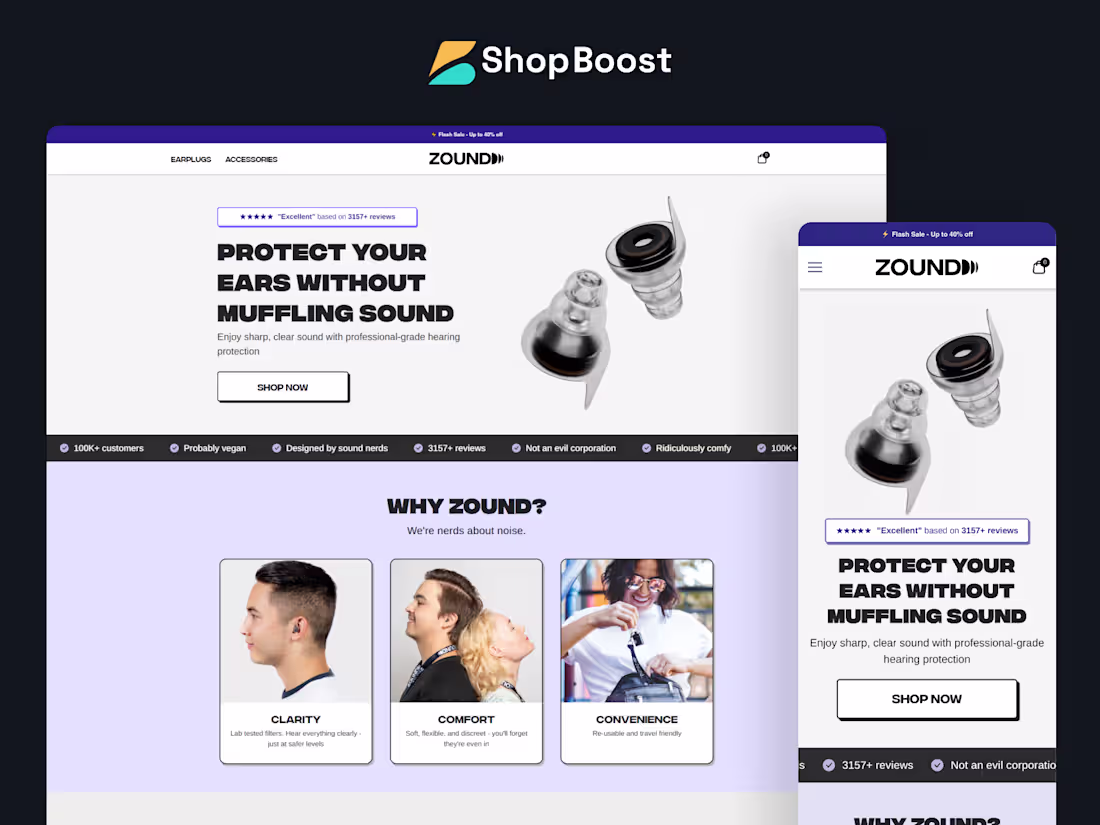 Cover image for Homepage for Zound