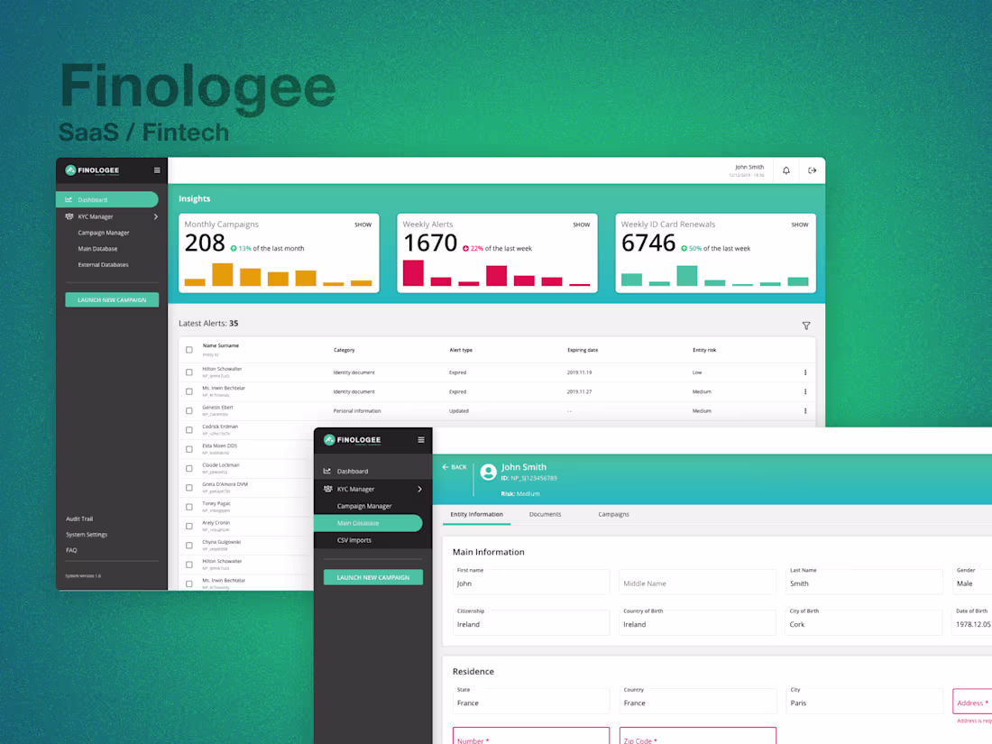 Cover image for AML KYC SaaS Platform | Finologee