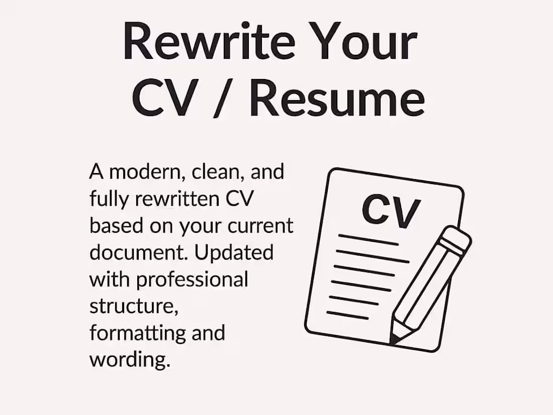 Cover image for Rewrite Your CV / Resume (Modern & Professional)