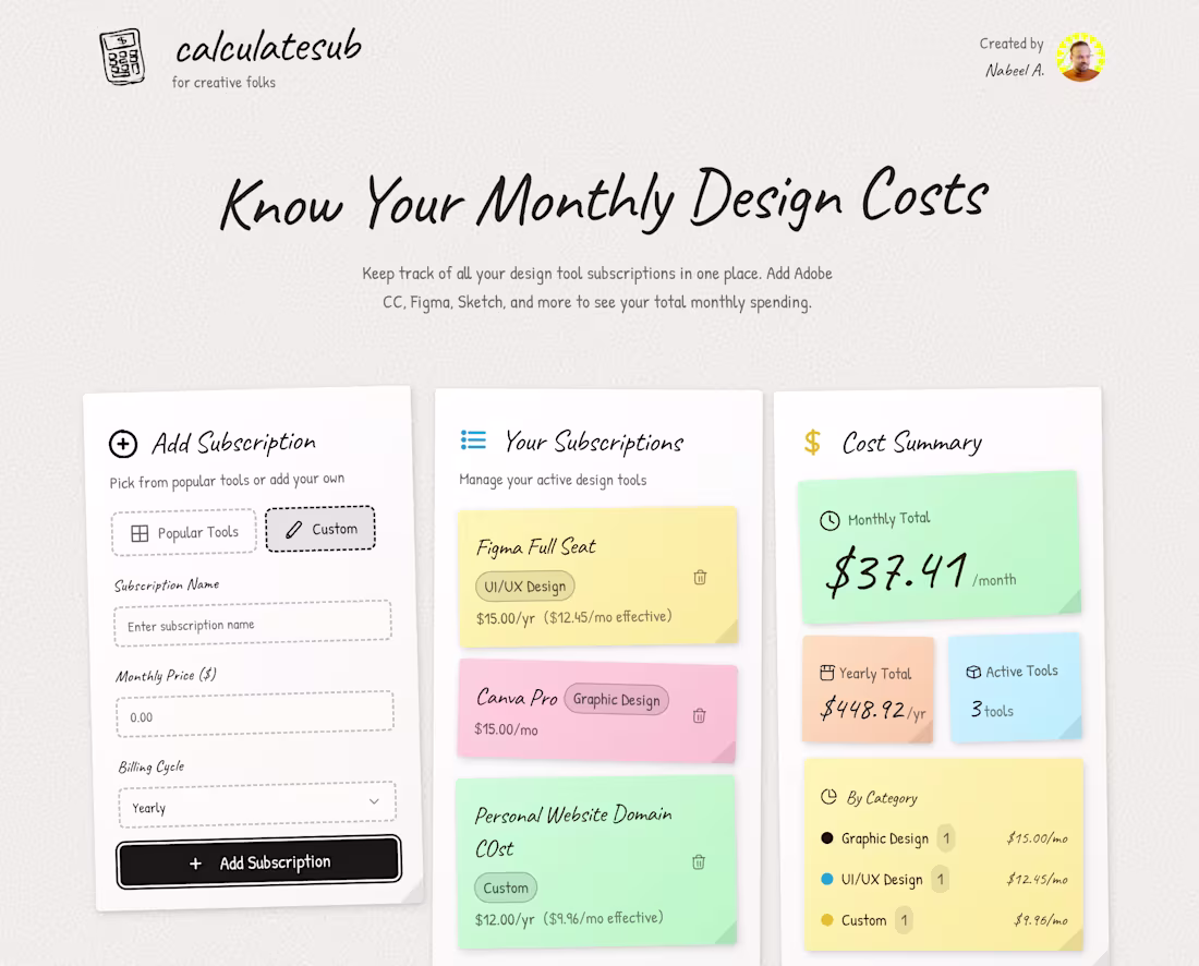 Cover image for Free WebApp to Calculate Monthly Subscriptions Effortlessly