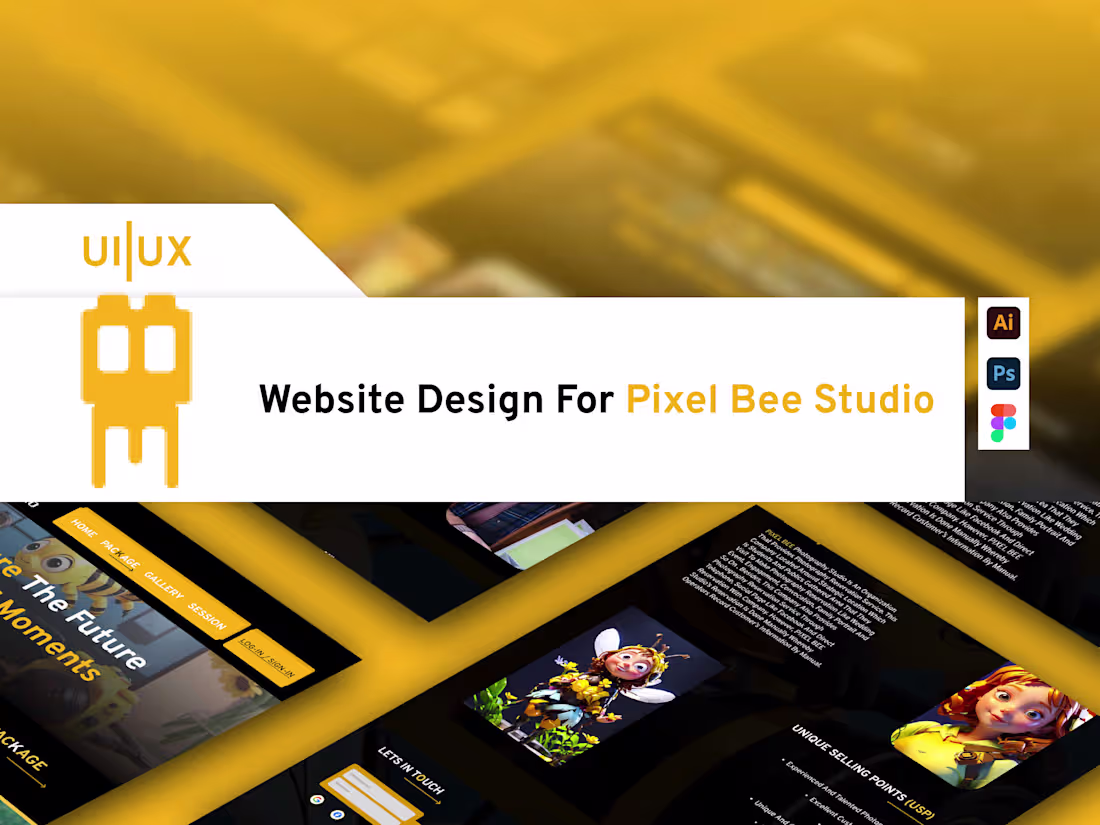 Cover image for PIXEL BEE STUDIO WEBSITE DESIGN (UI|UX ) on Behance