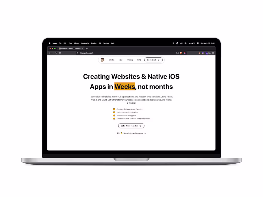 Cover image for A minimalist and sleek landing page to convert clients.
