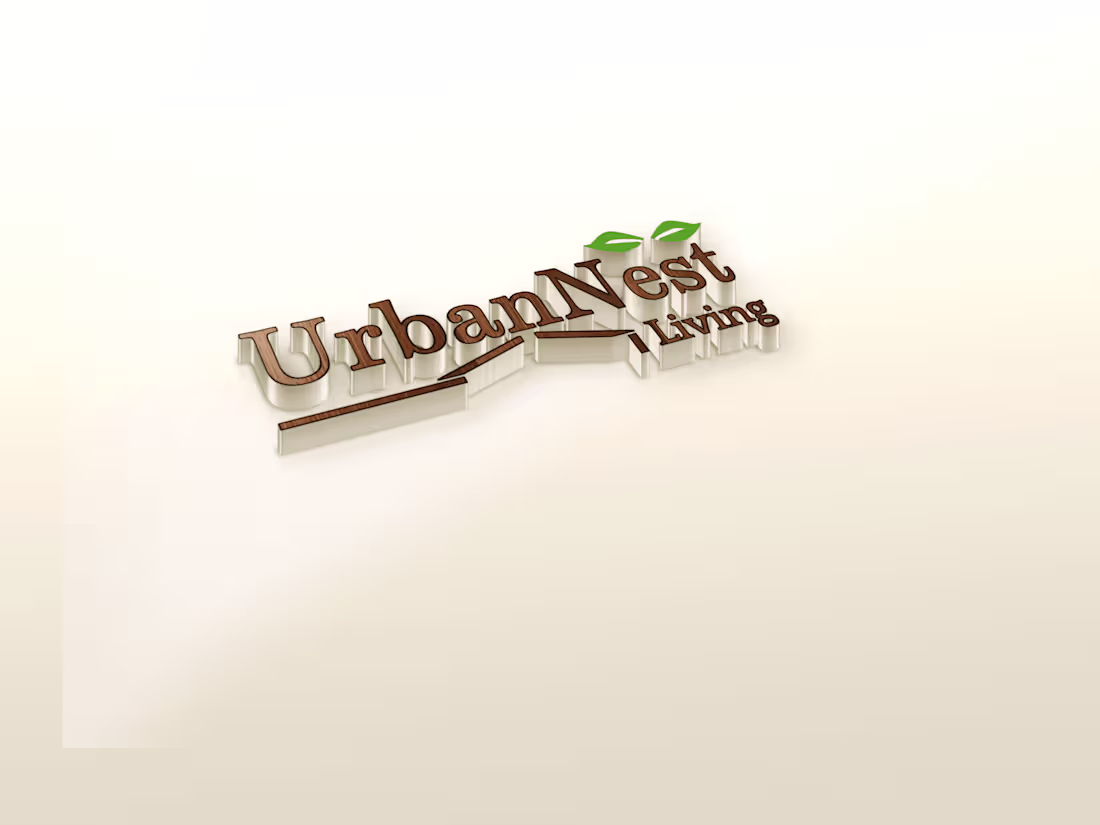 Cover image for UrbanNest Logo concept and 3D Mockup making