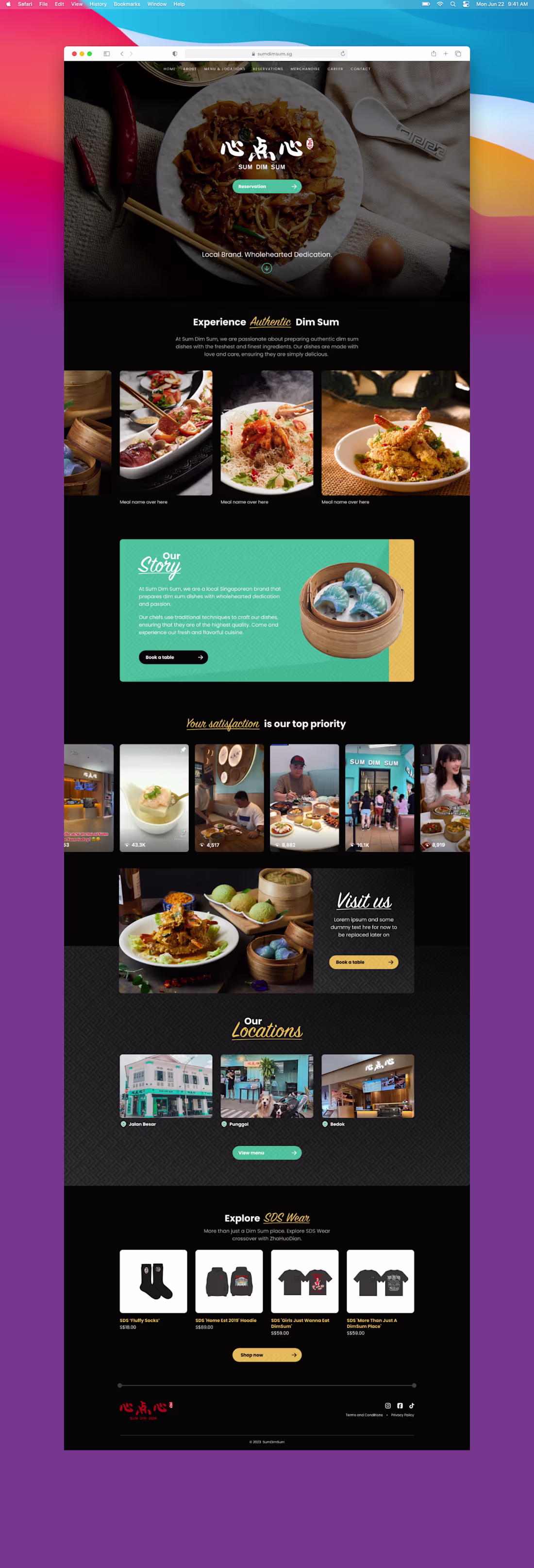 Cover image for Concept home page design for a Dim Sum restaurant