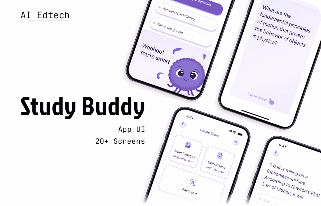 Cover image for Study Buddy - AI EdTech App, Flashcards, Quizzes
