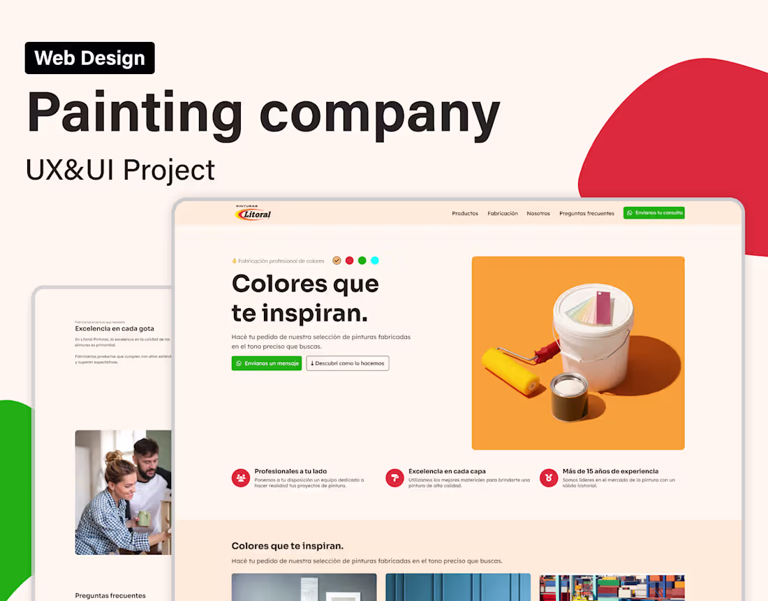 Cover image for UX/UI Design for a Painting company - Landing Page