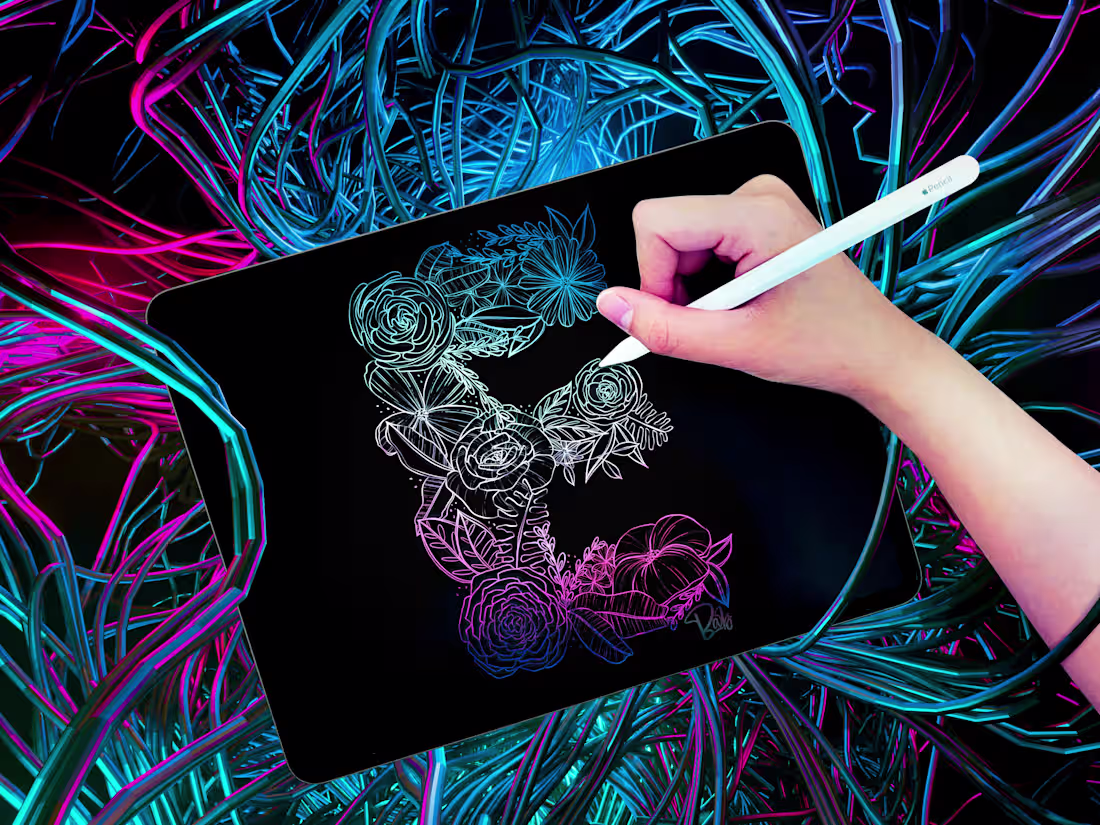 Cover image for 26 Days of Type | Floral Letters Illustration and Print