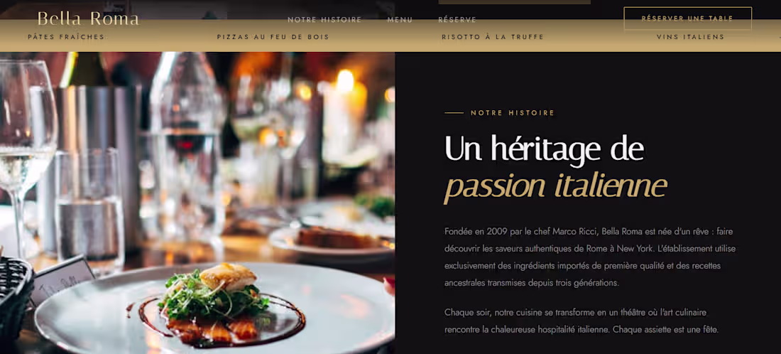 Cover image for Modern Italian restaurant website with
reservation
