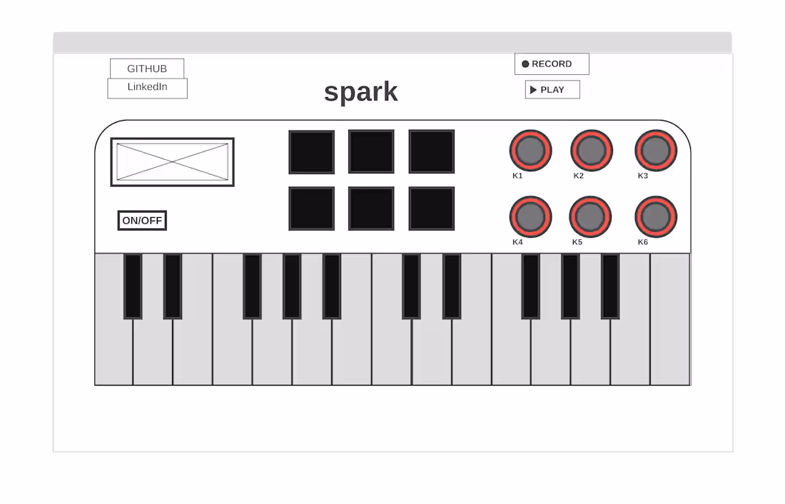 Cover image for Spark: A synthesizer keyboard.