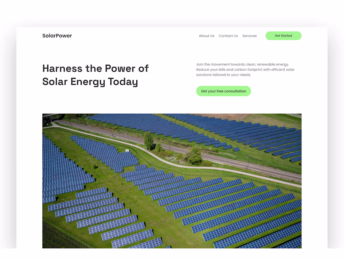 Cover image for Website Design for SolarPower
