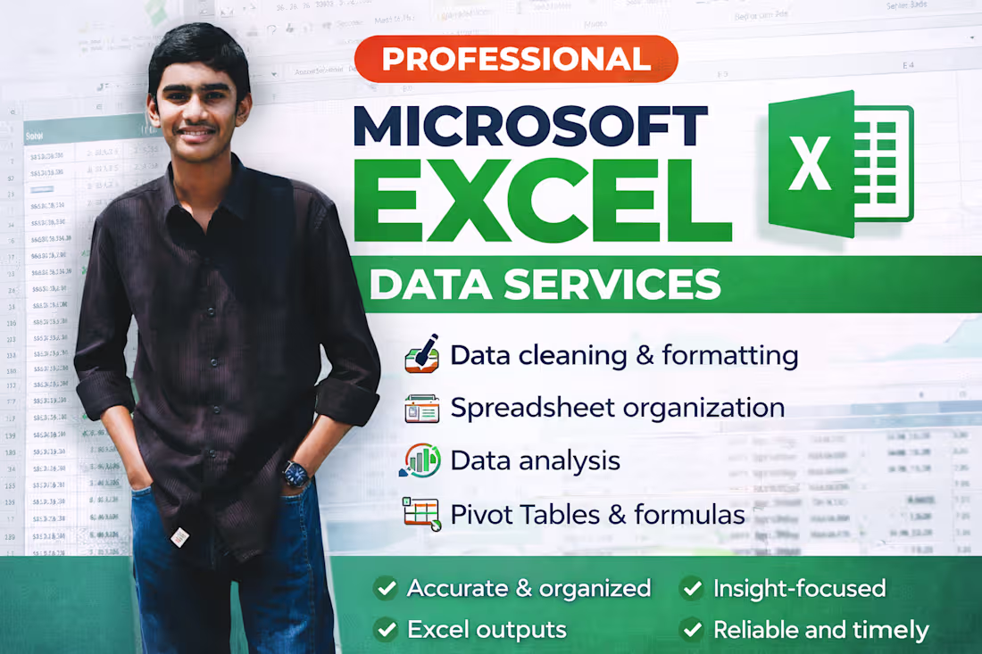 Cover image for I will clean, sort, format, analyze and answer your data