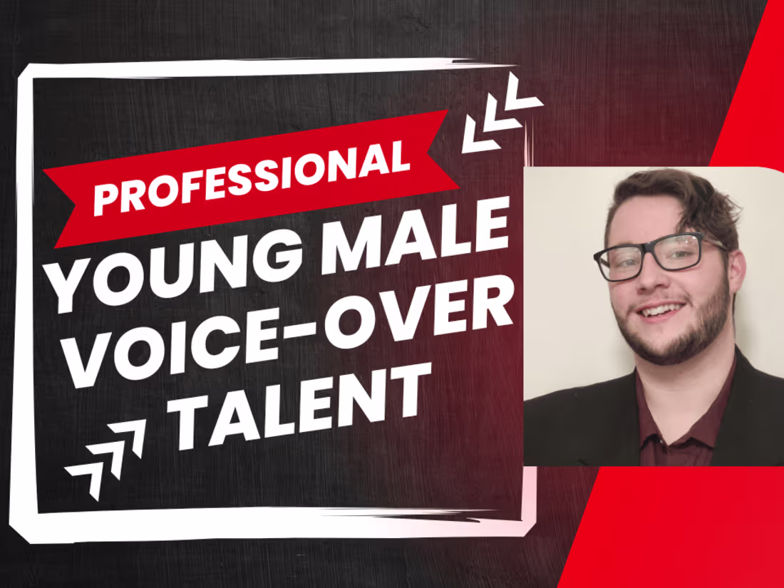 Cover image for I will record a high quality, young professional male voice over