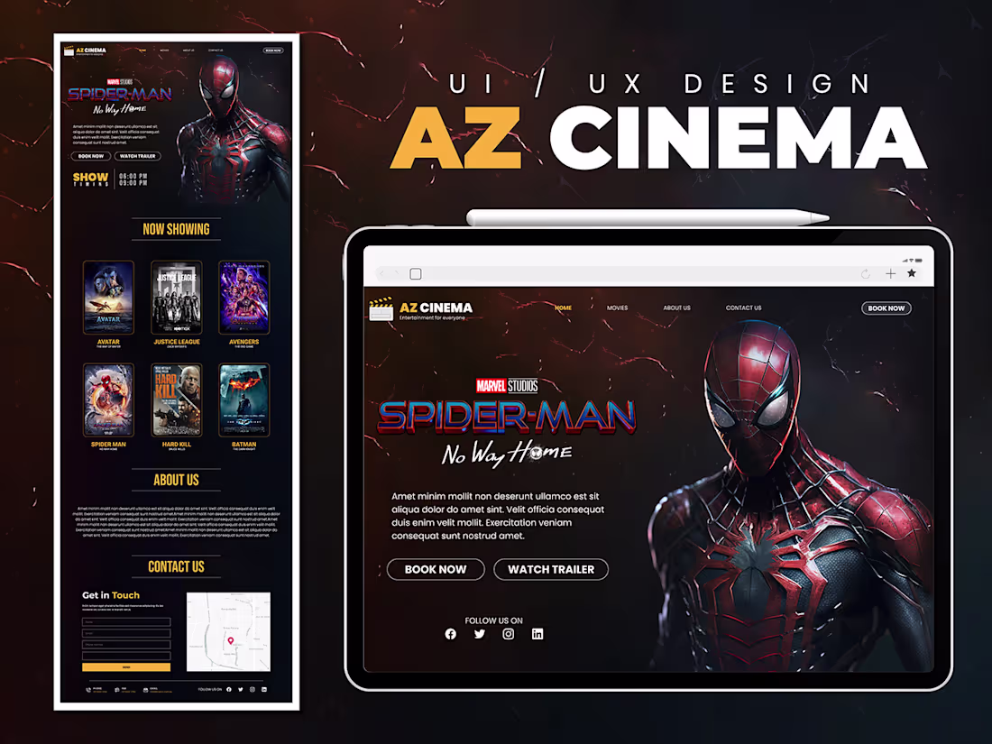 Cover image for Cinema Ui/Ux Design | Figma | Landing Page | Midjourney