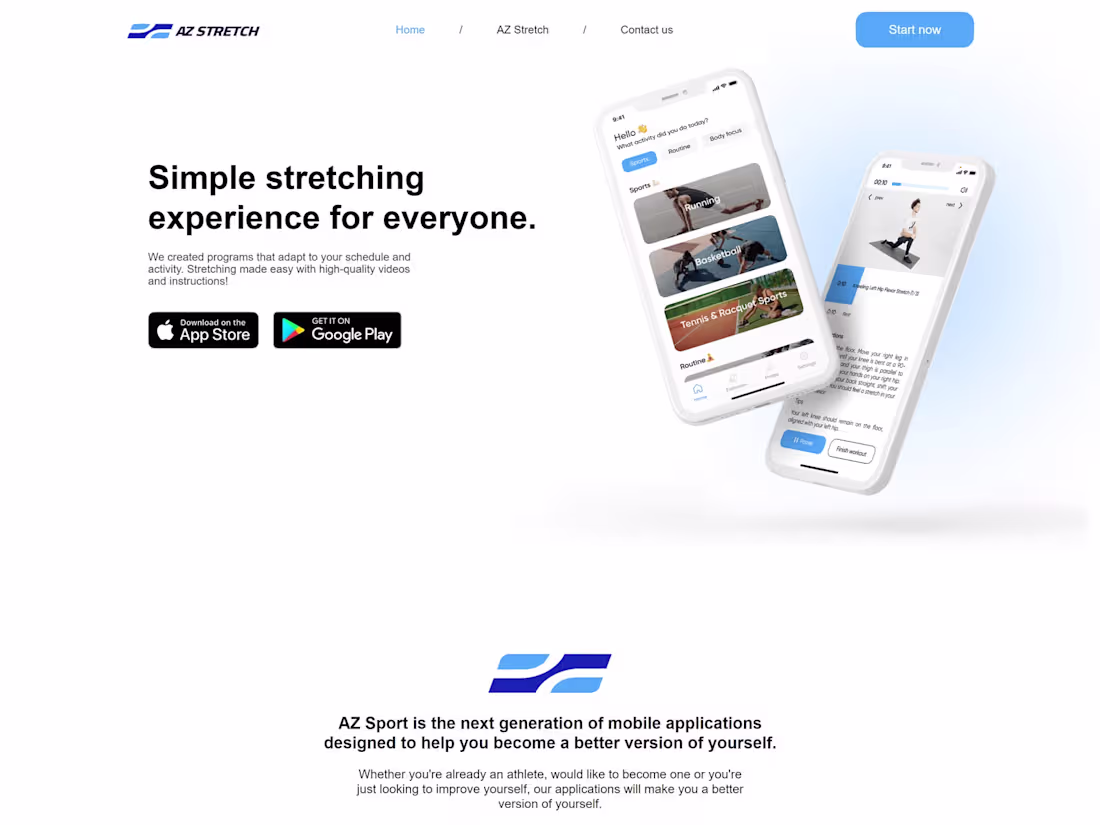 Cover image for AZ Sport – Simple stretching experience for everyone.