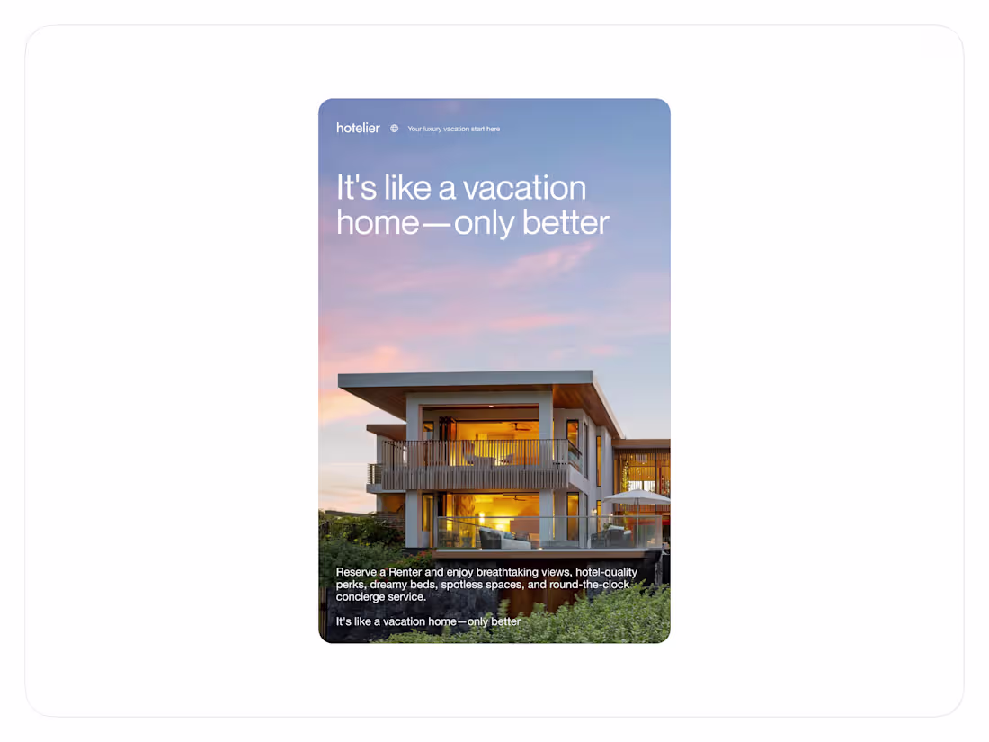 Cover image for Renting apartments for luxury vacation by AI - Graphic Design