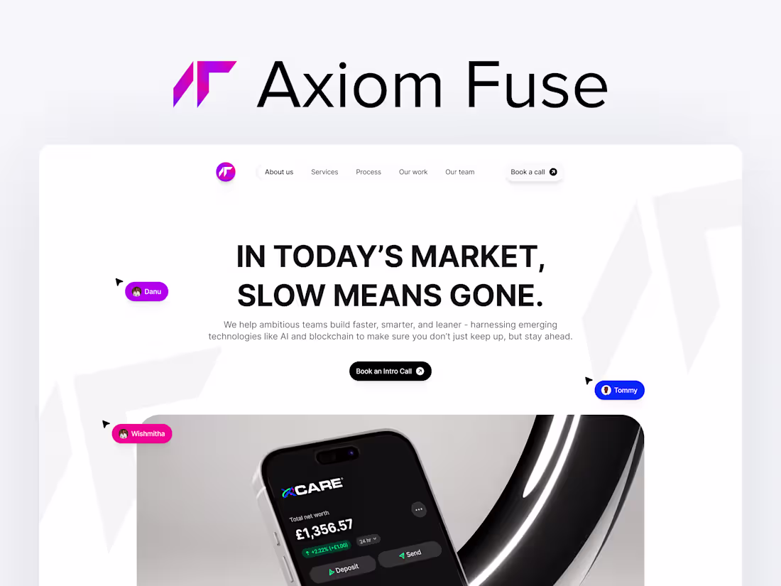 Cover image for Axiom Fuse Landing Page Design