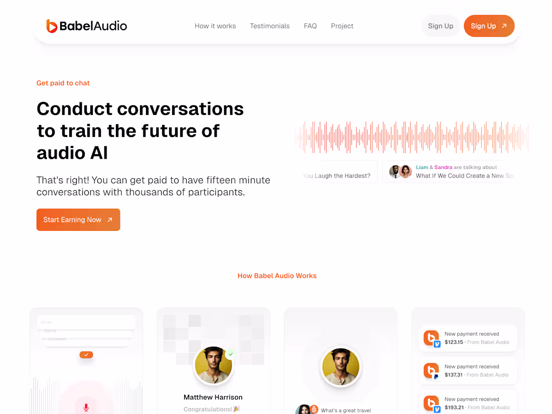 Cover image for Babel Audio Website