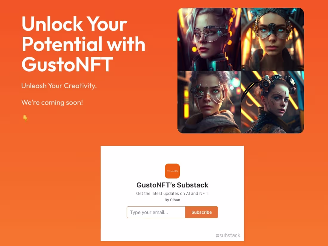 Cover image for GustoNFT Landing Page
