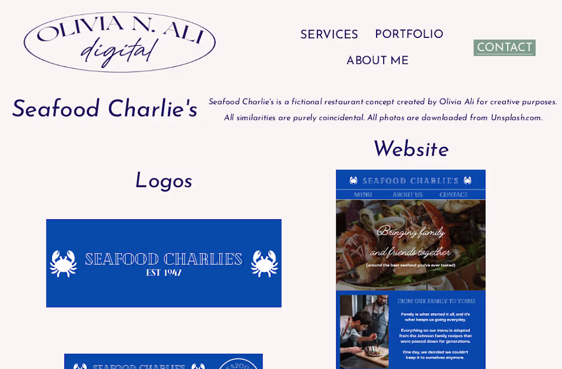 Cover image for Web and Logo Design | Seafood Charlie's