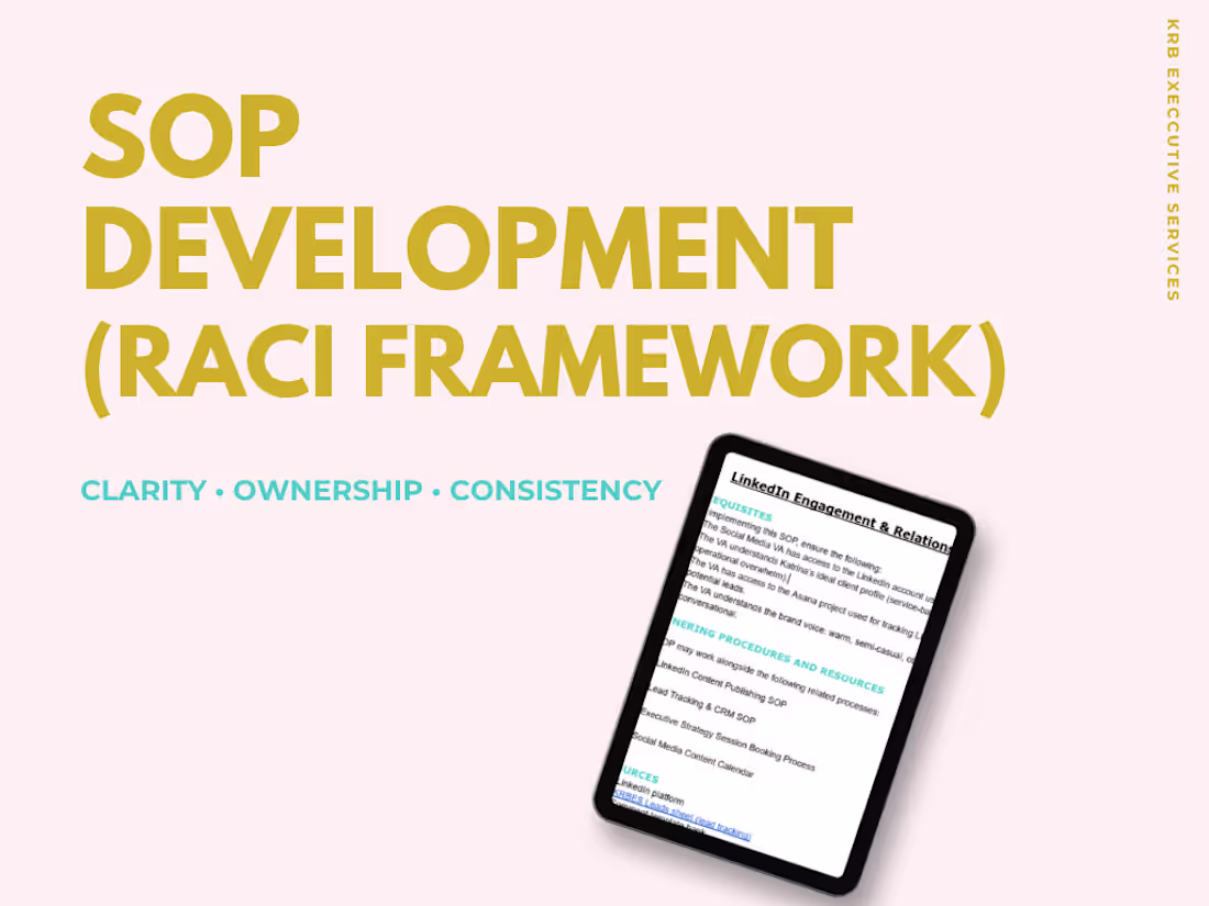 Cover image for Built SOPs using the RACI