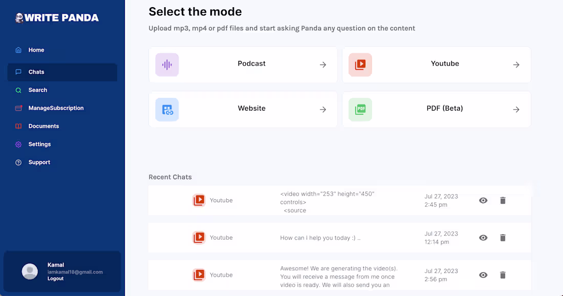 Cover image for An AI app for Podcasters/ Youtubers to repurpose their content