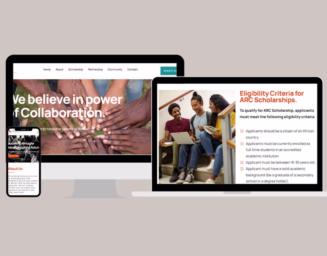 Cover image for Student community and scholarships website designed.