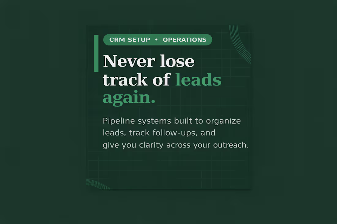 Cover image for CRM / Pipeline Setup 