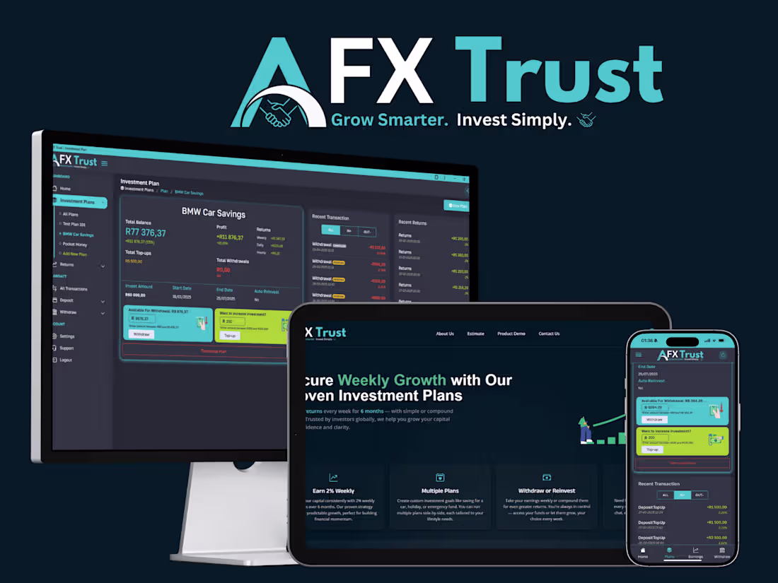 Cover image for Fintech Investment Platform Development for AFX Trust