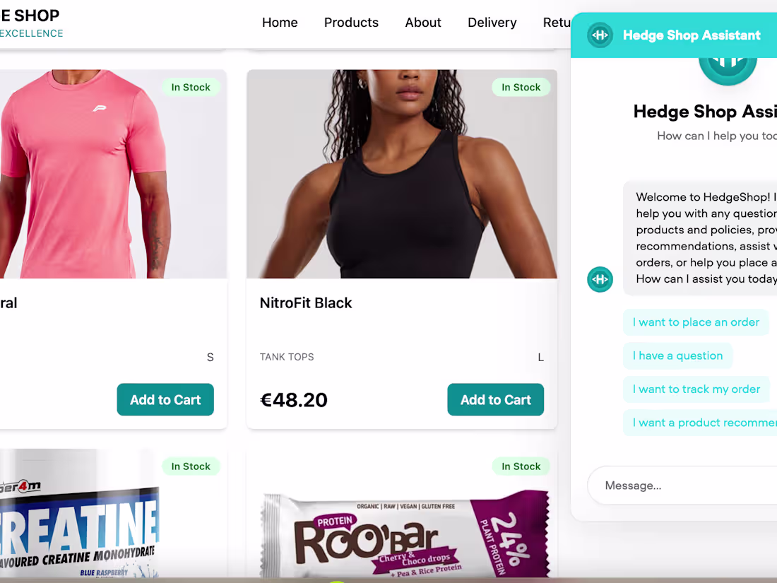 Cover image for E-commerce Website with AI Customer Assistant