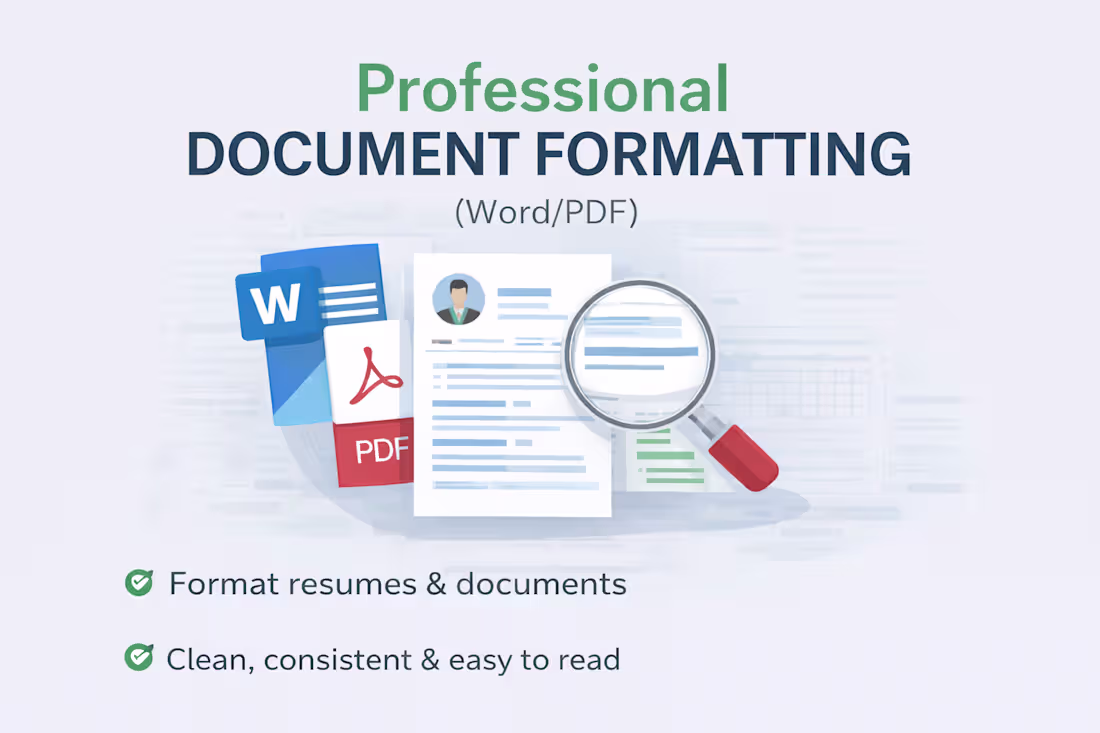 Cover image for Professional Document Formatting (Word/PDF)