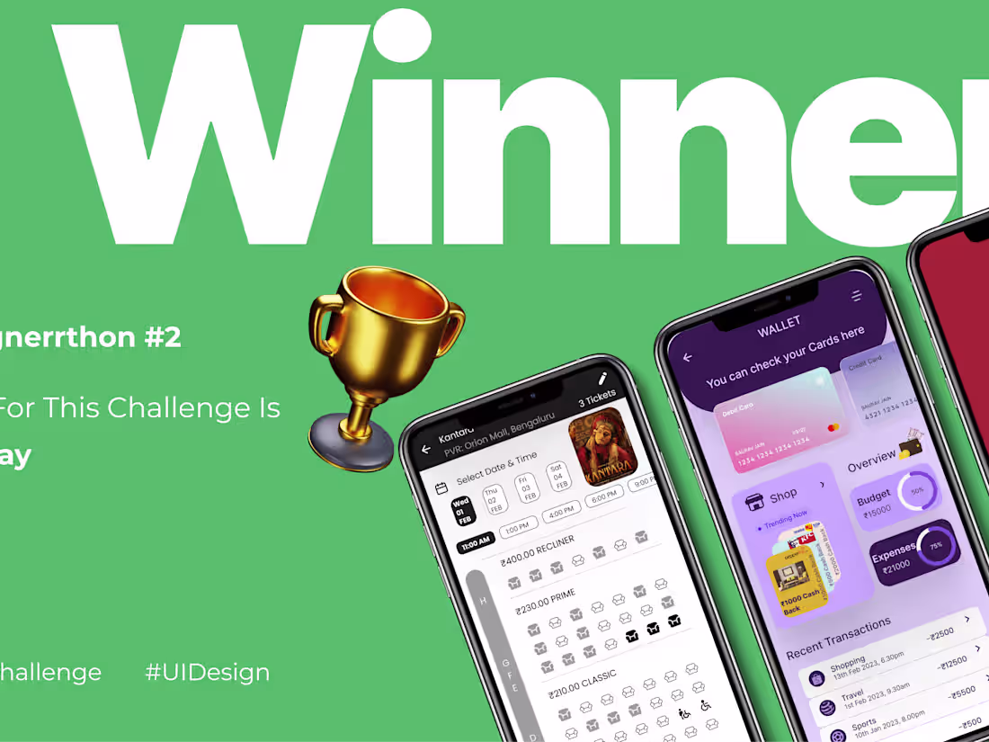 Cover image for 🏆WINNER Designerrthon #2 UI-UX Design Challenge :: Behance