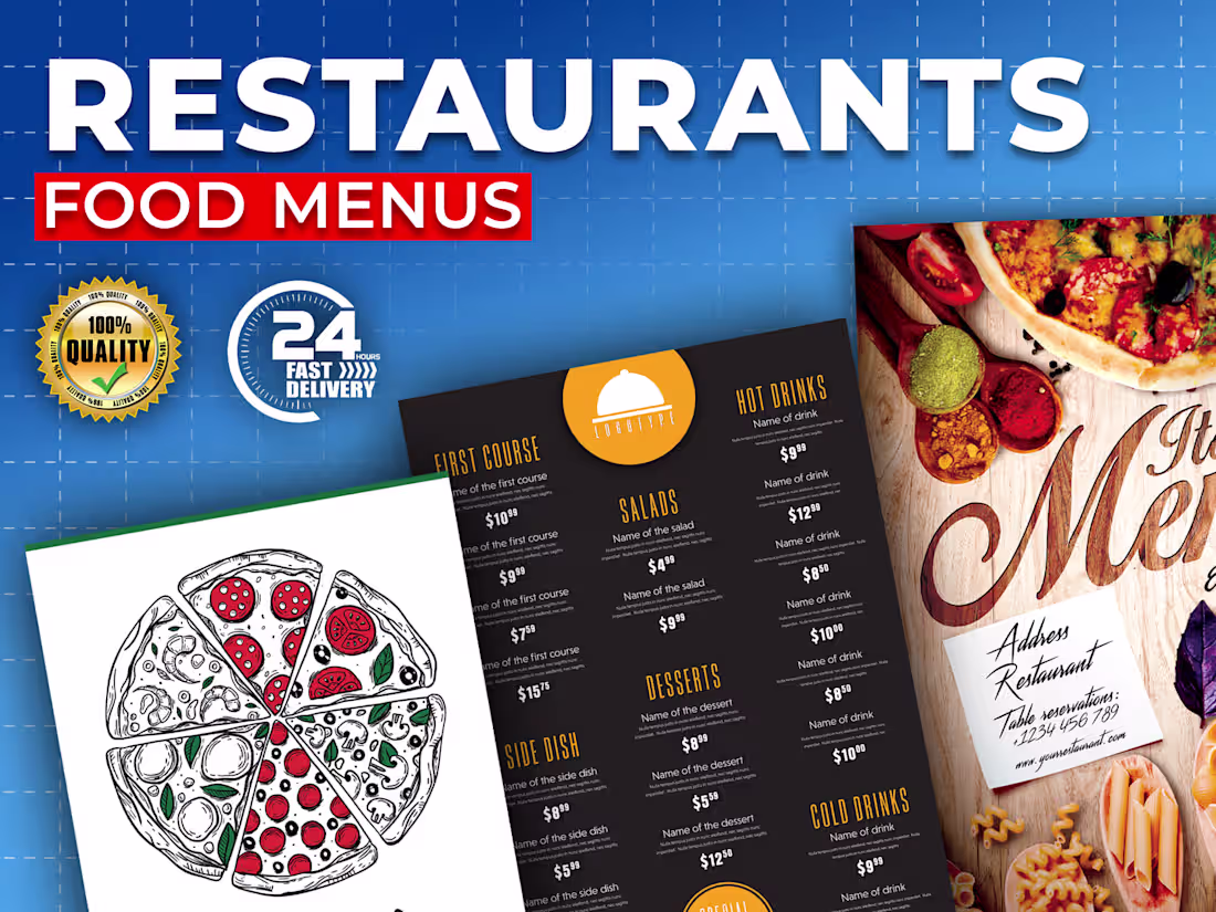 Cover image for Get a Stunning Food, Restaurant, or Bar Menu