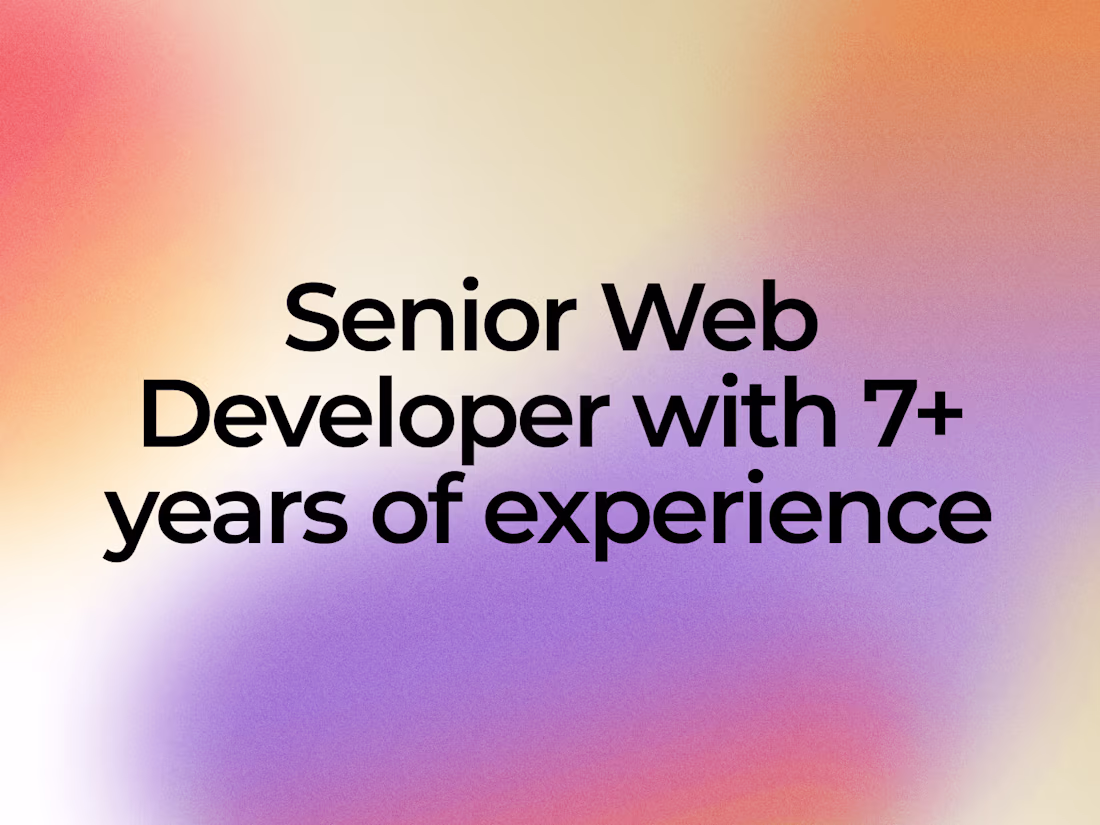 Cover image for Senior Frontend Development