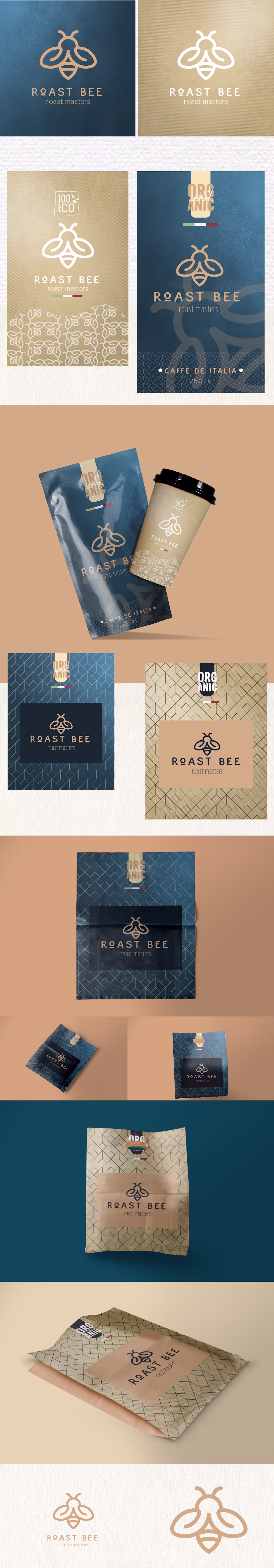 Cover image for Roast Bee Coffee Brand indentity & Brand Packaging Design