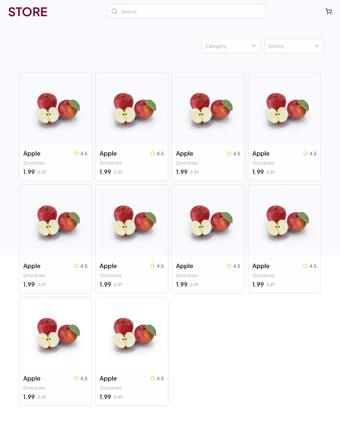 Cover image for Simple layout for a product listing page of an eCommerce web...