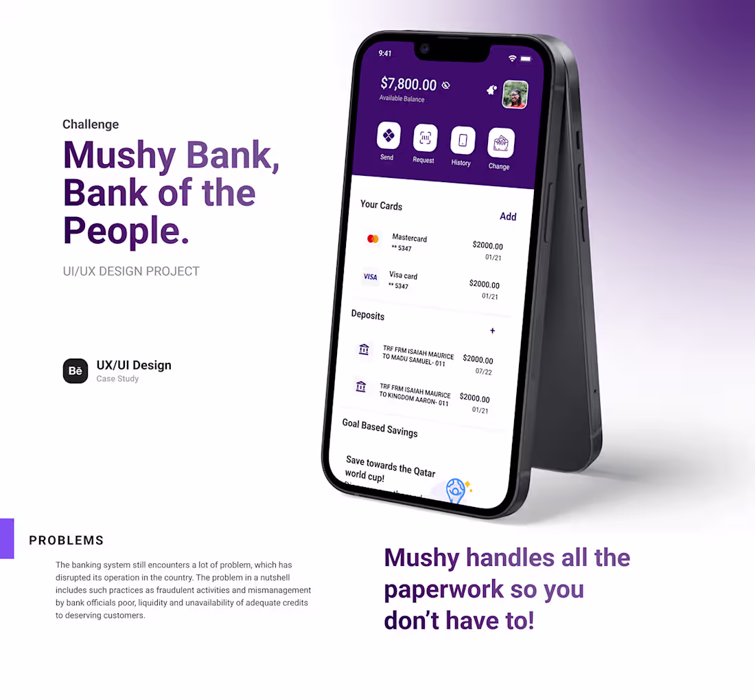 Cover image for Mushy Bank Case Study | Behance