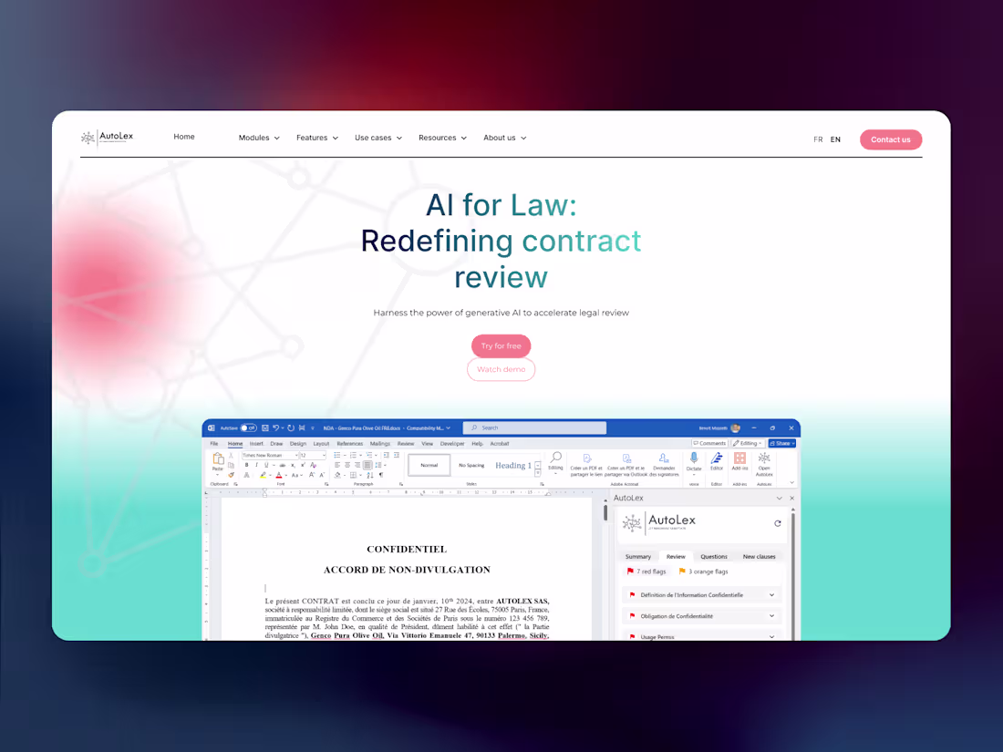 Cover image for AutoLex — AI Legal SaaS Website in Webflow