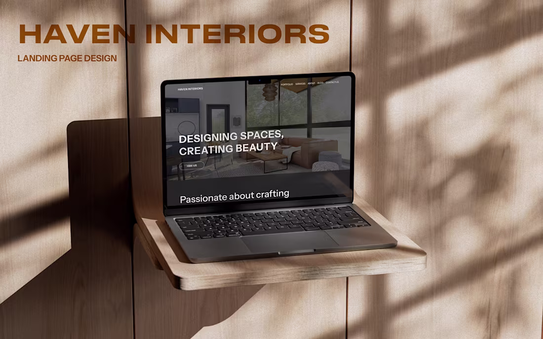 Cover image for Interior design agency-landing page design :: Behance