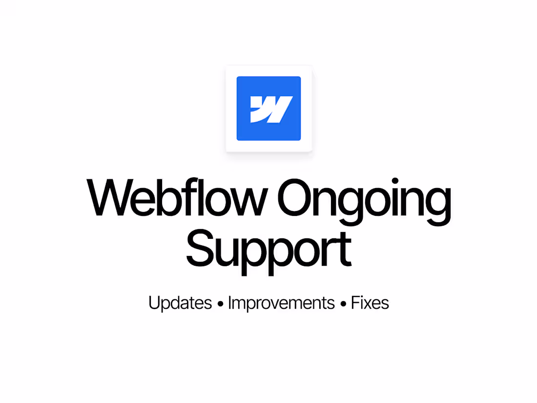 Cover image for Webflow Retainer – Ongoing Updates, Optimization & Support