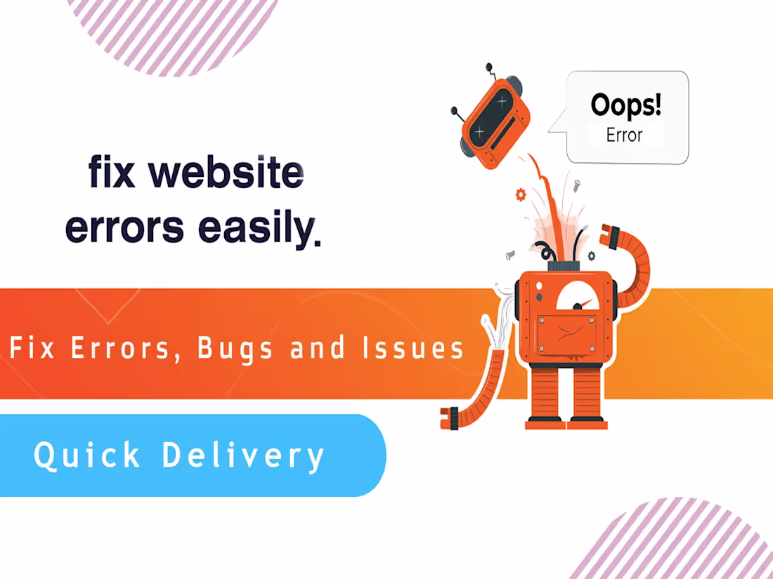 Cover image for I will Fix Website, Bug Fix, Repair Website
